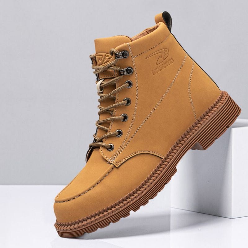 Herr Microfiber Läder Halkfri Utomhus Casual Martin Boots