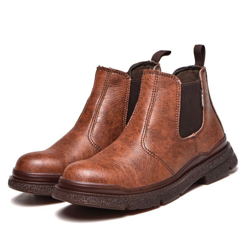 Herr Microfiber Läder Vanligt Halkfri Slitbeständiga Slip-on Casual Boots