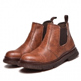 Herr Microfiber Läder Vanligt Halkfri Slitbeständiga Slip-on Casual Boots