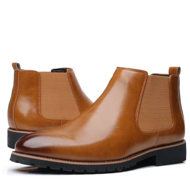 Herr Mjuk Sula Halkbeständigt Elastiskt Band Casual Chelsea Boots Martin Boots