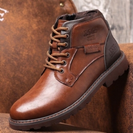 Herr Retro Cowboy Style Casual Mjuka Ankel Boots I Läder