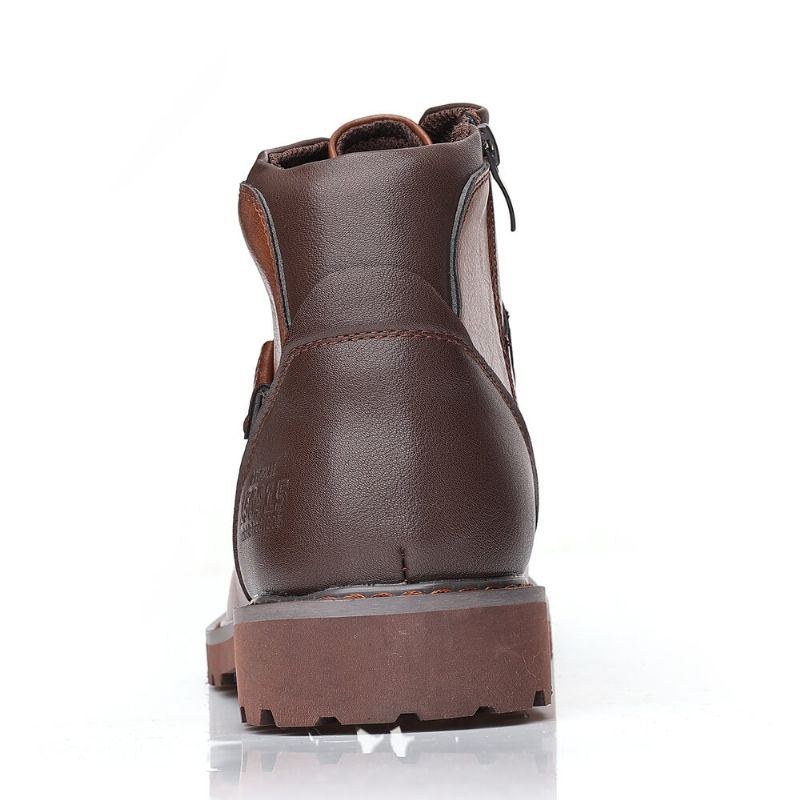 Herr Retro Cowboy Style Casual Mjuka Ankel Boots I Läder