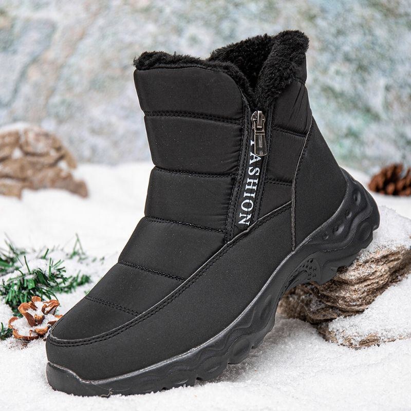 Herr Side-dragkedja Design Vinter Varmfodrade Outdoor Snow Boots