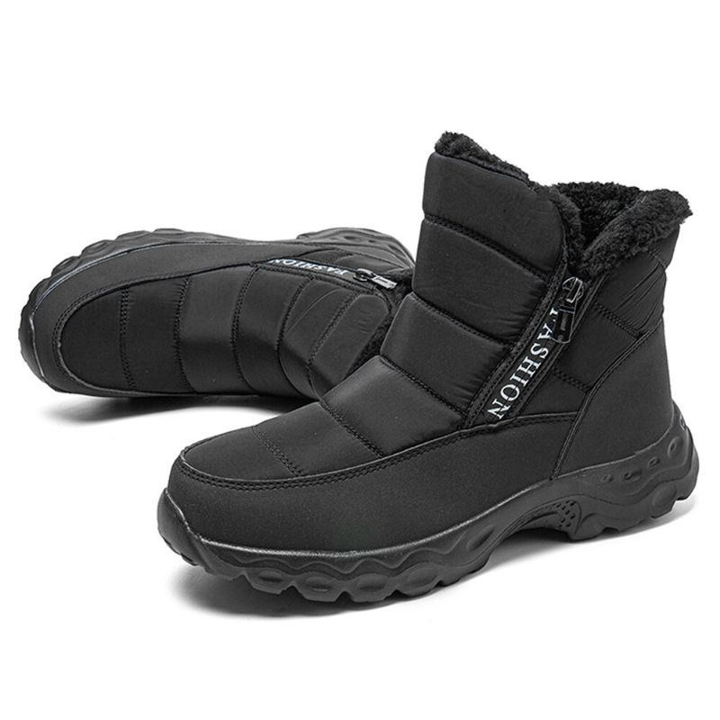 Herr Side-dragkedja Design Vinter Varmfodrade Outdoor Snow Boots