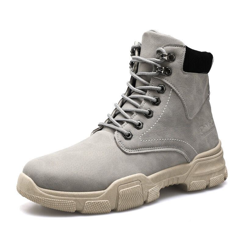 Herr Snygg Sport Mikrofiber Läder Lace Up Casual Ankel Boots