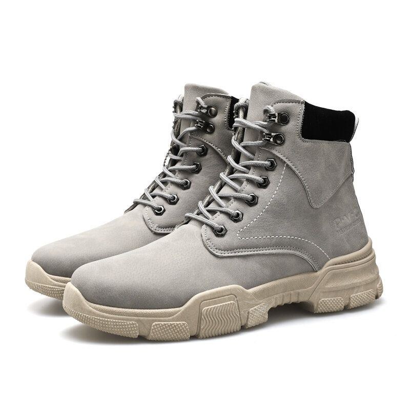 Herr Snygg Sport Mikrofiber Läder Lace Up Casual Ankel Boots