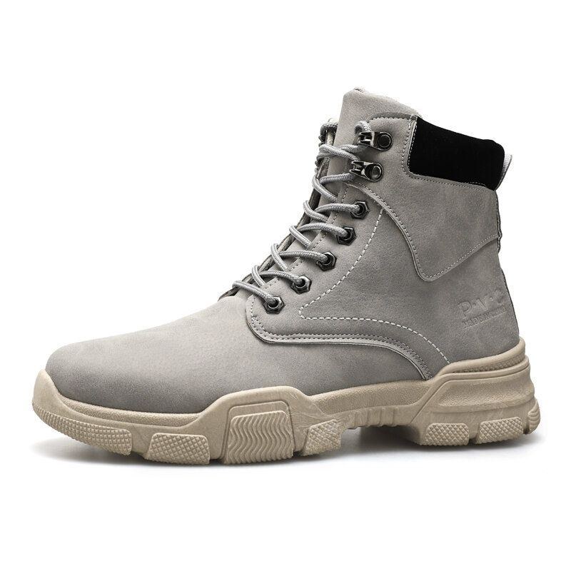 Herr Snygg Sport Mikrofiber Läder Lace Up Casual Ankel Boots