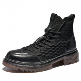 Herr Stickat Tyg Andas Halkfria Casual Tooling Boots