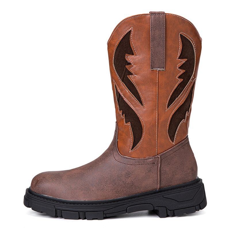 Herr Vintage Halkbeständig Mid-tube Slip-on Cowboy Boot