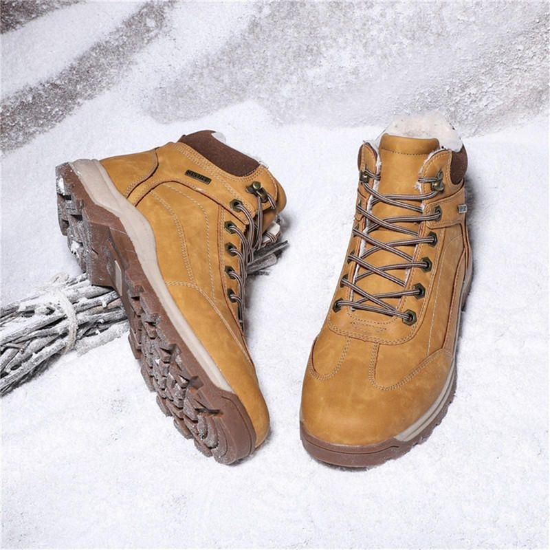 Herr Vinter Varm Plysch Foder Casual Mjuk Utomhus Snow Boots