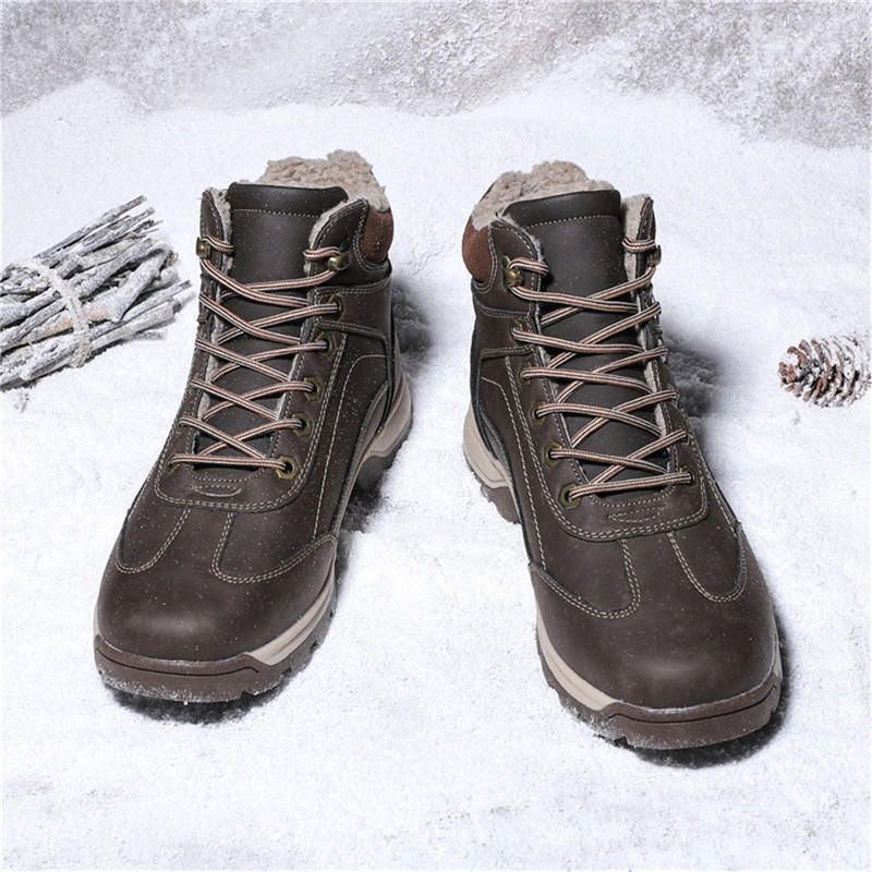 Herr Vinter Varm Plysch Foder Casual Mjuk Utomhus Snow Boots