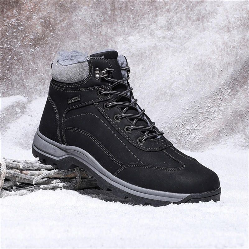 Herr Vinter Varm Plysch Foder Casual Mjuk Utomhus Snow Boots