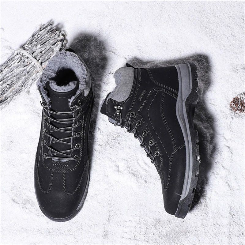 Herr Vinter Varm Plysch Foder Casual Mjuk Utomhus Snow Boots