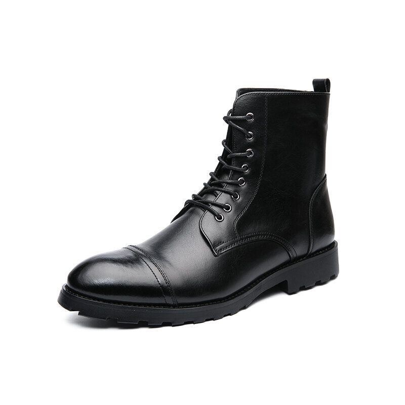 Koskinn För Män Bekväm Mjuk Sula Vintage Business Casual Boots Med Snörning