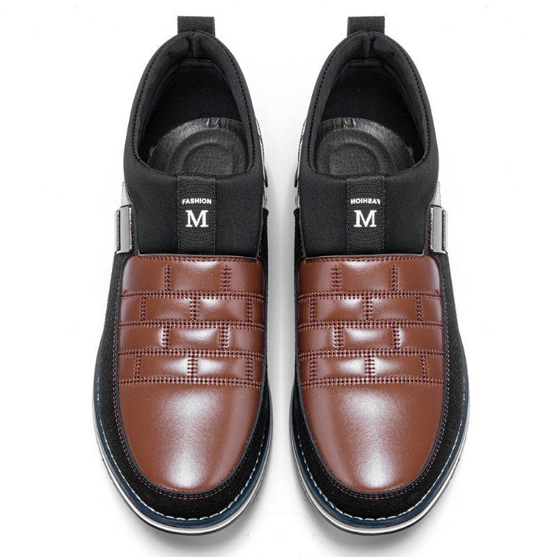 Män Bärbar Mjuk Sula Slip-on Business Casual Ankelstövlar I Läder