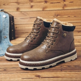 Varmt Plyschfoder För Män Casual Rund Toe Business Ankelboots