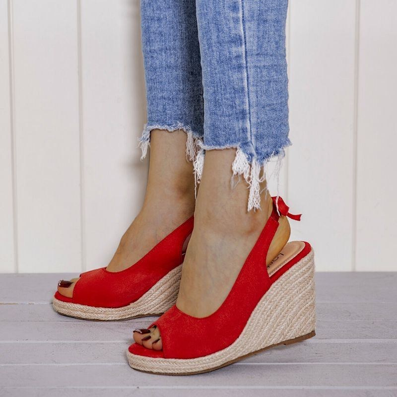 Dam Bekväm Andningsbar Slingback Casual Wedges Sandaler