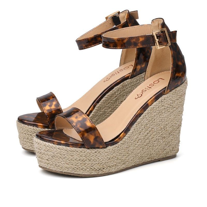 Dam Leopard Print Espadrille Platform Sandaler