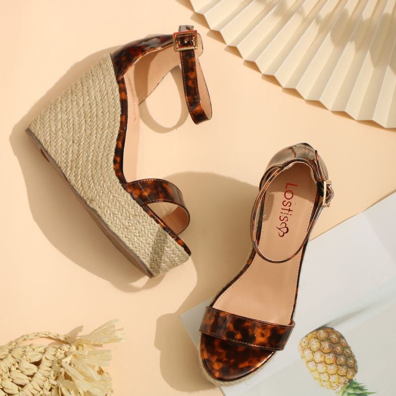 Dam Leopard Print Espadrille Platform Sandaler