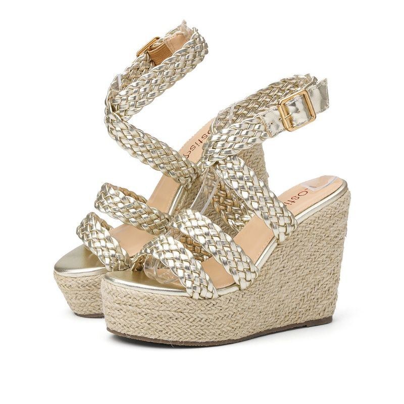 Damflätrem Espadrille Slingback Plattformsandaler