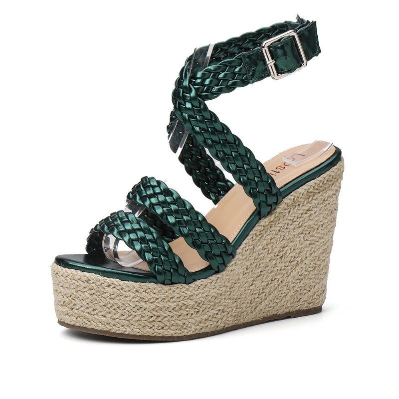 Damflätrem Espadrille Slingback Plattformsandaler