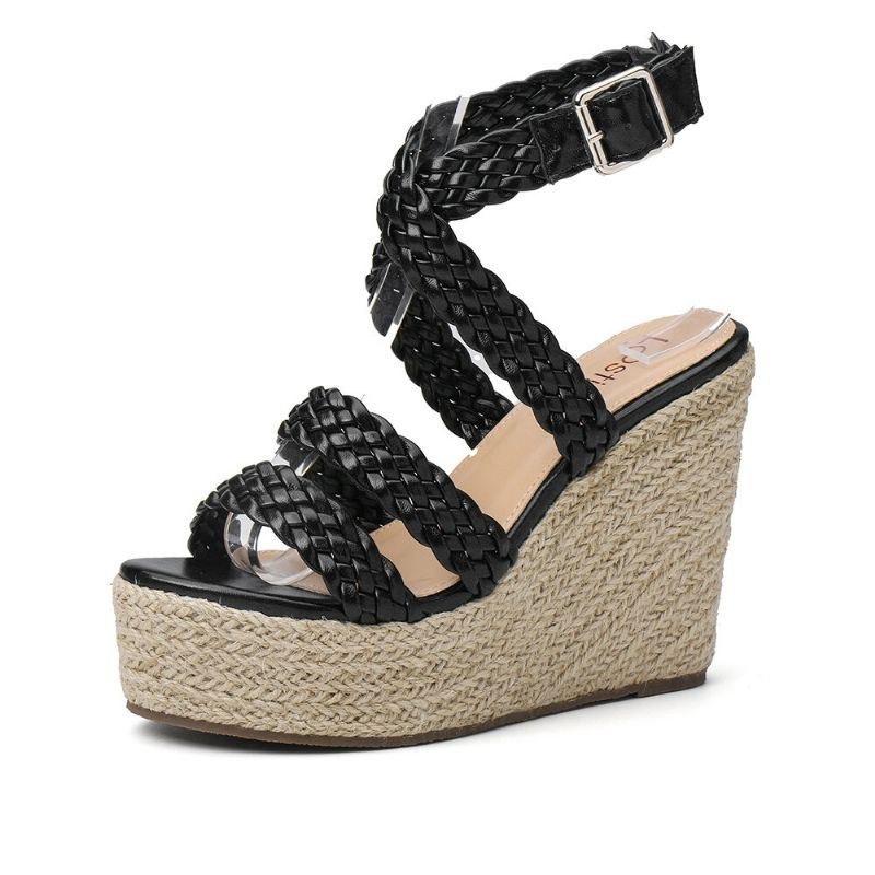 Damflätrem Espadrille Slingback Plattformsandaler