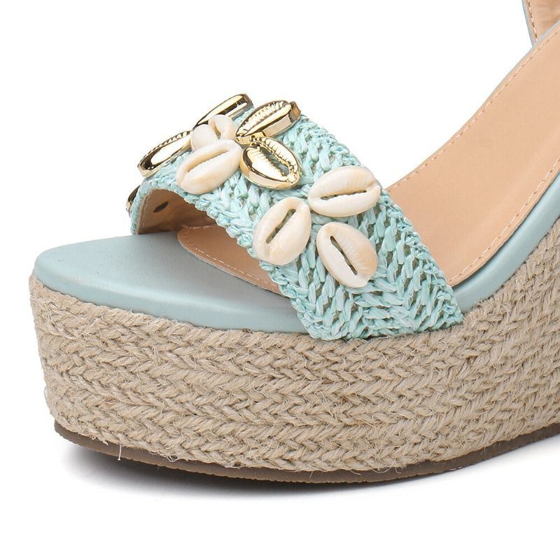 Dampärlor Espadrille Spänne Plattformssandaler