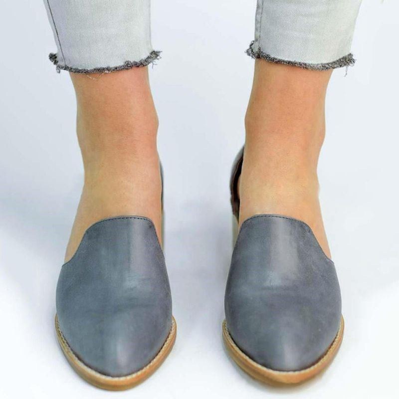 Chunky Heel Pumps För Kvinnor Casual Slip On Shoes