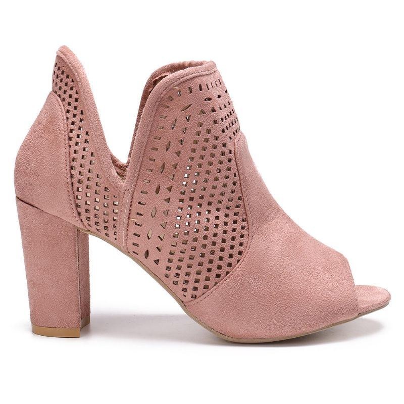 Dam Hollow Out Peep Toe Slip On Causal Högklackat Kontorspumpar