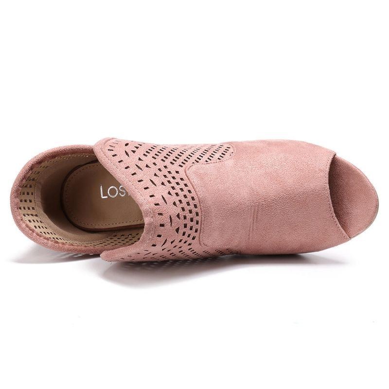 Dam Hollow Out Peep Toe Slip On Causal Högklackat Kontorspumpar