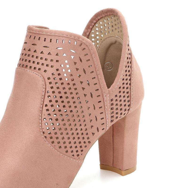 Dam Hollow Out Peep Toe Slip On Causal Högklackat Kontorspumpar