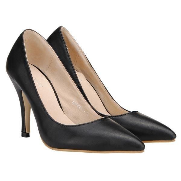 Dam Ol Stiletto Pu Spetsig Tå Pure Color Pumps