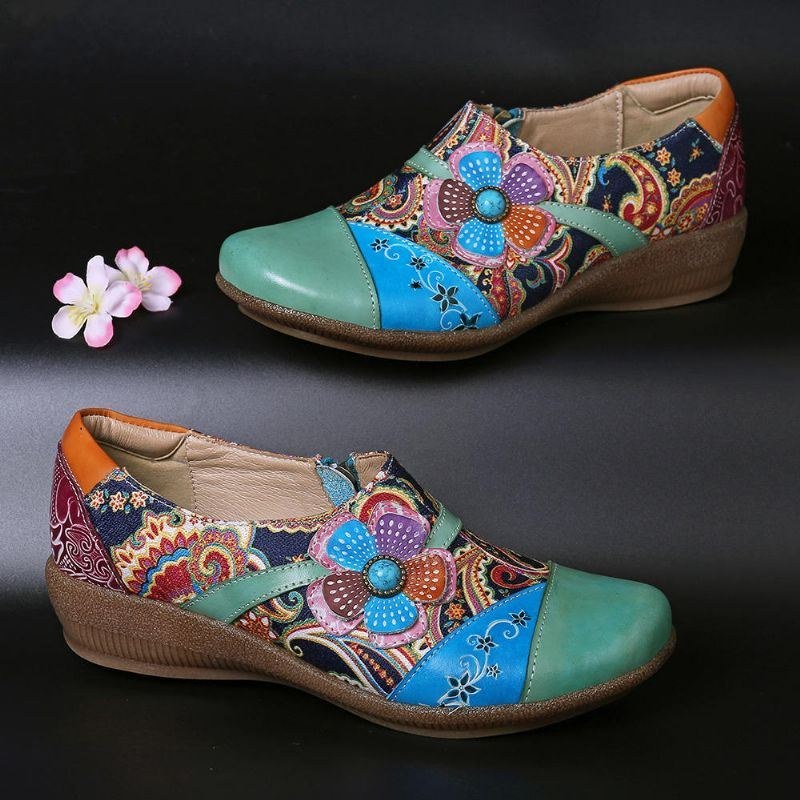 Damer Casual Floral Zipper Pumps