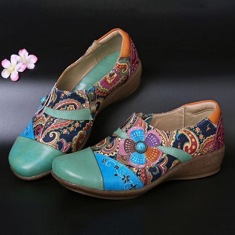 Damer Casual Floral Zipper Pumps