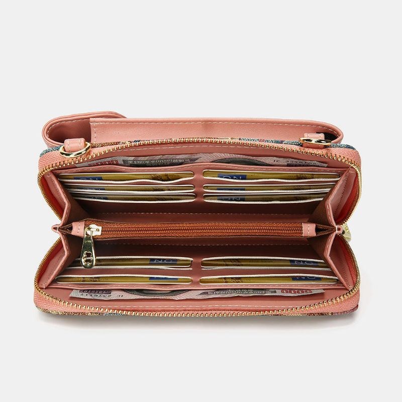 Dam Björnmönster 12 Kortplatser Telefonväska Crossbody-väska Clutches-väska