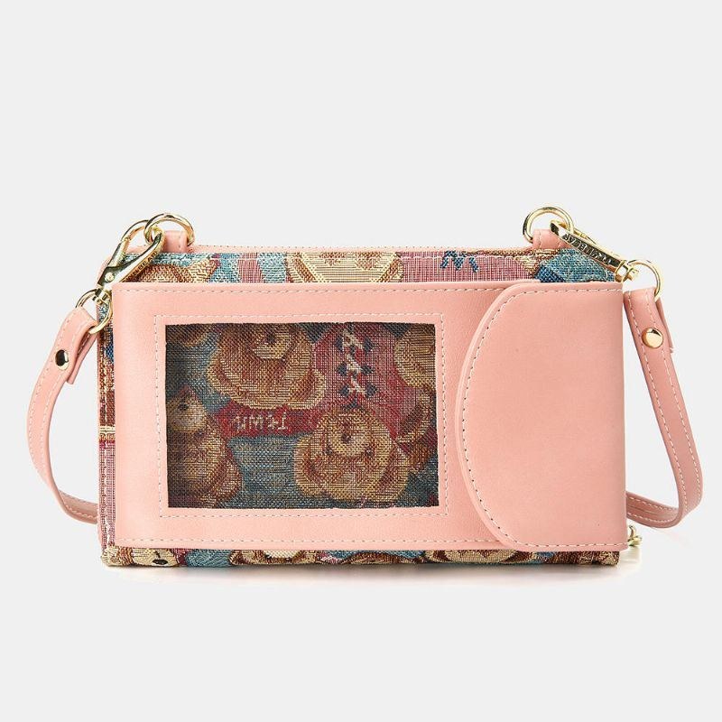 Dam Björnmönster 12 Kortplatser Telefonväska Crossbody-väska Clutches-väska