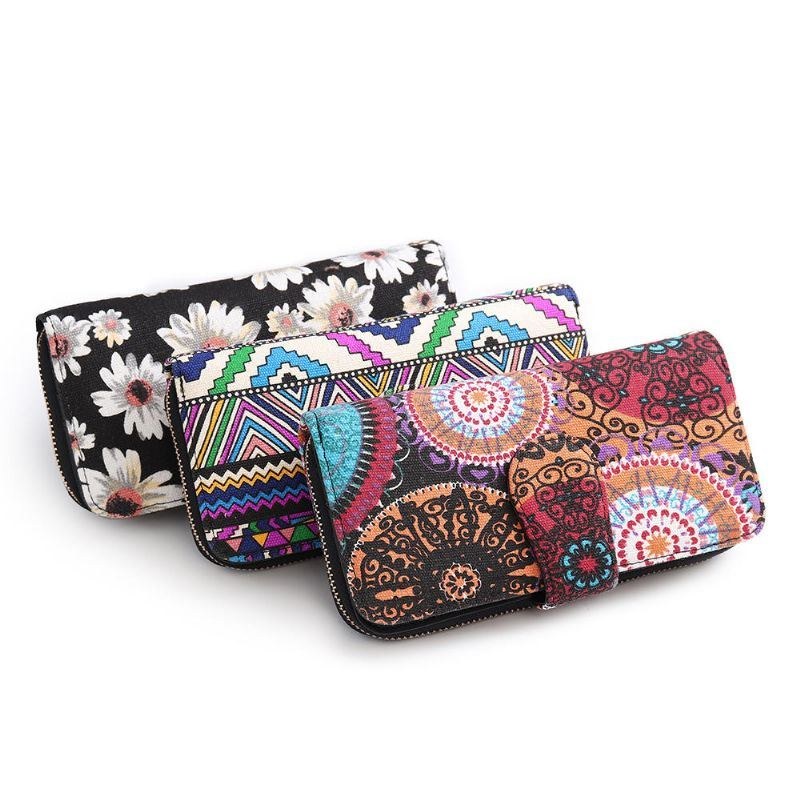 Dam Canvas Bohemian Long Wallet Muti-slot