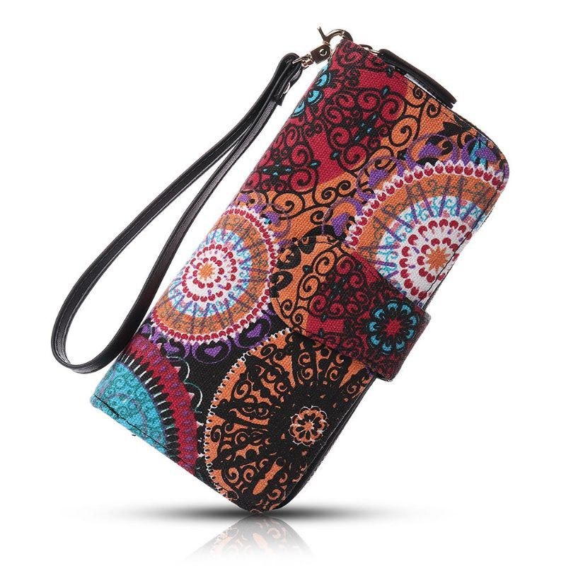 Dam Canvas Bohemian Long Wallet Muti-slot