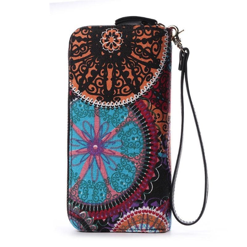 Dam Canvas Bohemian Long Wallet Muti-slot