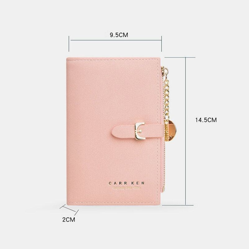 Dam Pu-läder Tunn Enfärgad Bifold Card Holder-plånbok