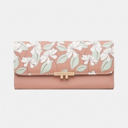 Dam Växter 9 Kortplatser Floral Trifold Plånbok