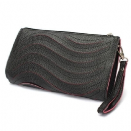 Pu-handväska För Kvinnor Wave Single Shoulder Cross Body Bag Handled Clutch Plånbok