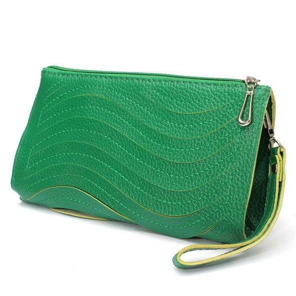 Pu-handväska För Kvinnor Wave Single Shoulder Cross Body Bag Handled Clutch Plånbok