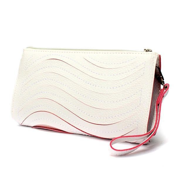 Pu-handväska För Kvinnor Wave Single Shoulder Cross Body Bag Handled Clutch Plånbok