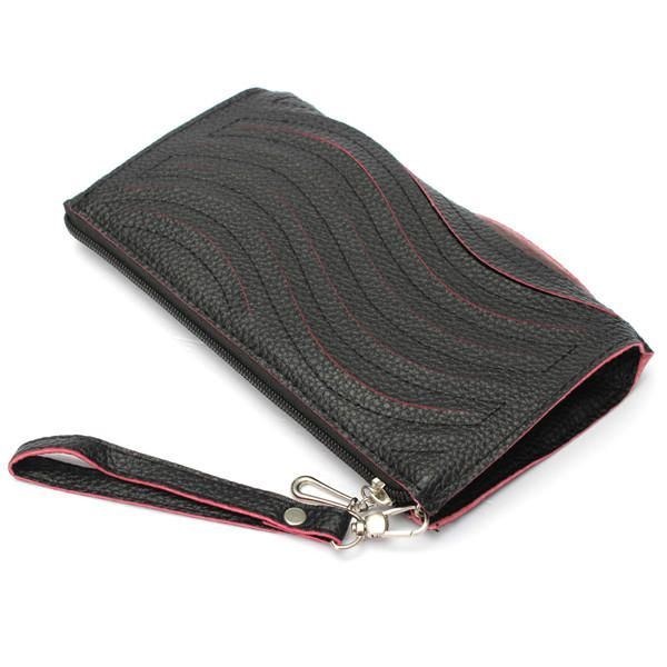 Pu-handväska För Kvinnor Wave Single Shoulder Cross Body Bag Handled Clutch Plånbok