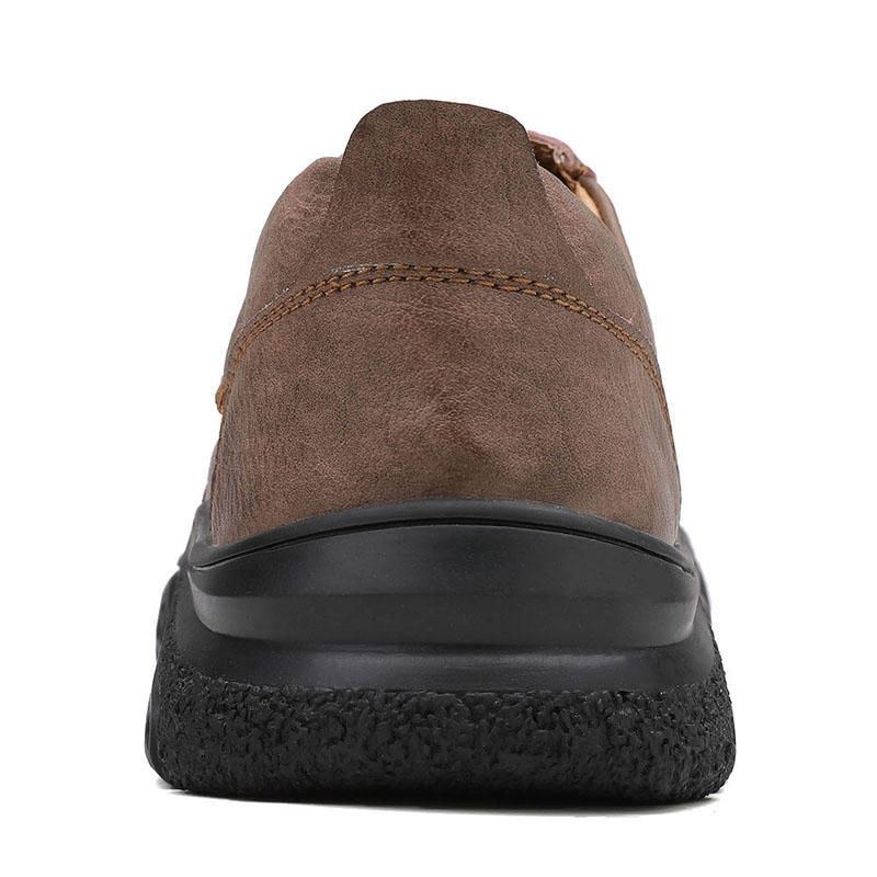 Anti-kollisionståhätta För Män Casual Soft Cow Split Leather Loafers