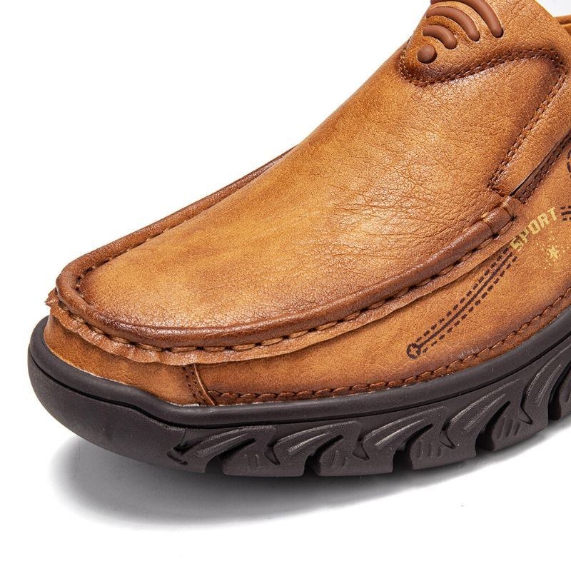 Halkfria Män Utomhus Business Casual Slip On Läderskor