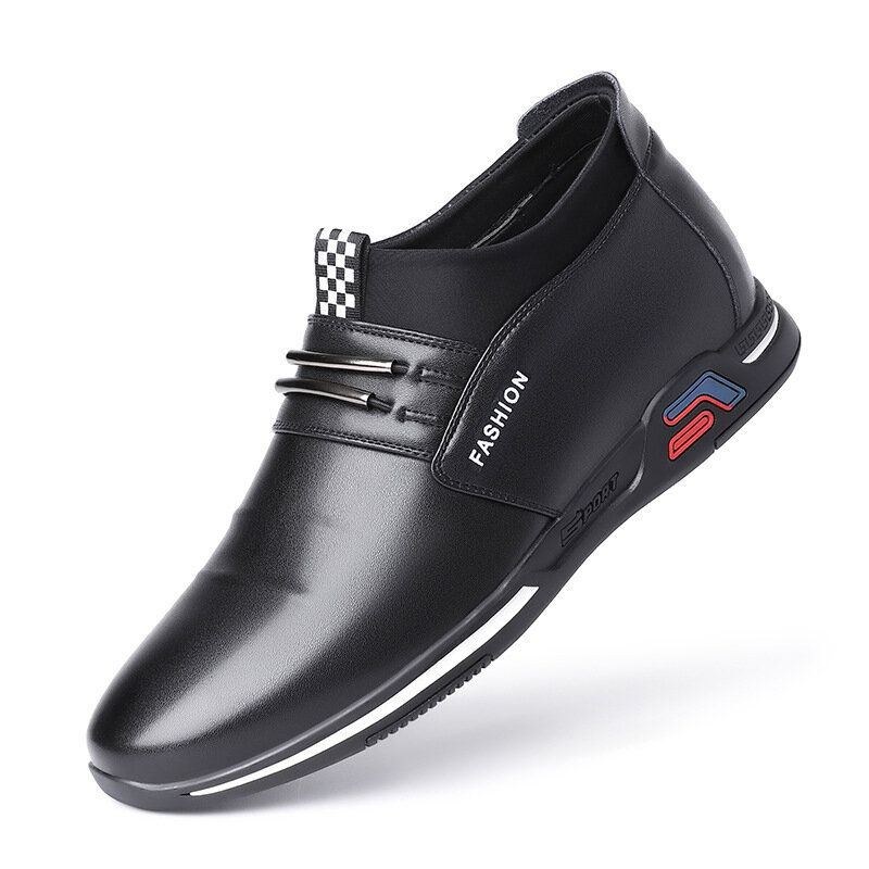 Herr Äkta Läder Andas Mjuk Sula Slip On Bekväma Business Casual Skor