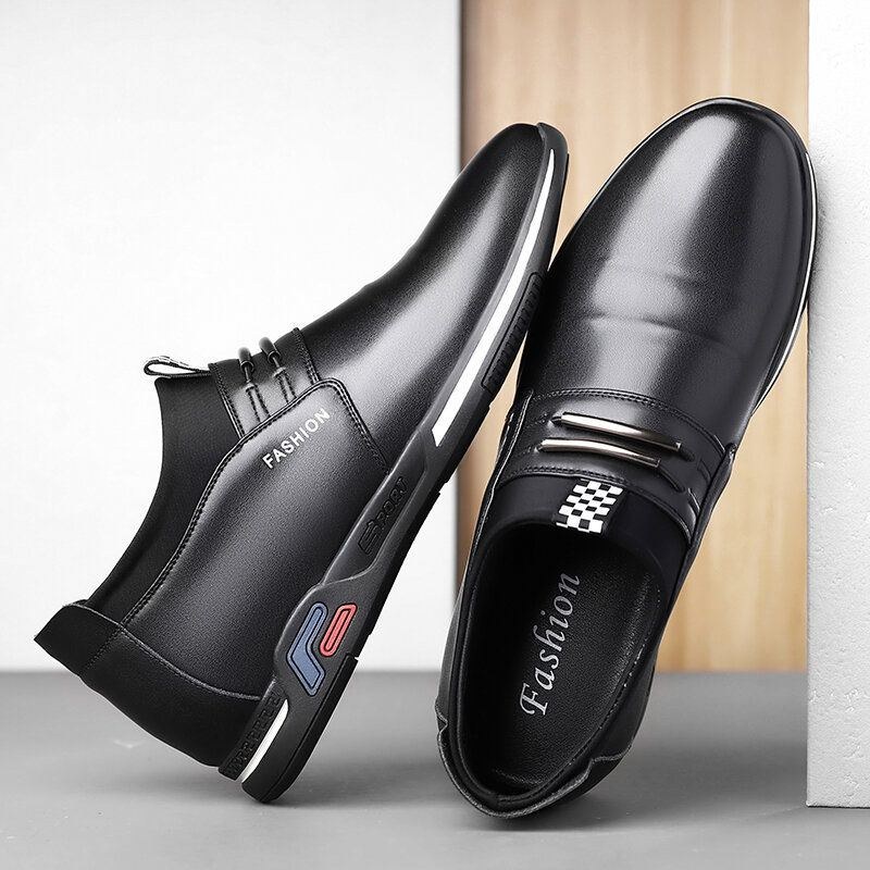 Herr Äkta Läder Andas Mjuk Sula Slip On Bekväma Business Casual Skor