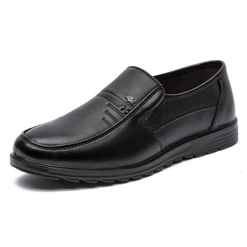 Herr Äkta Läder Slip On Casual Business Skor